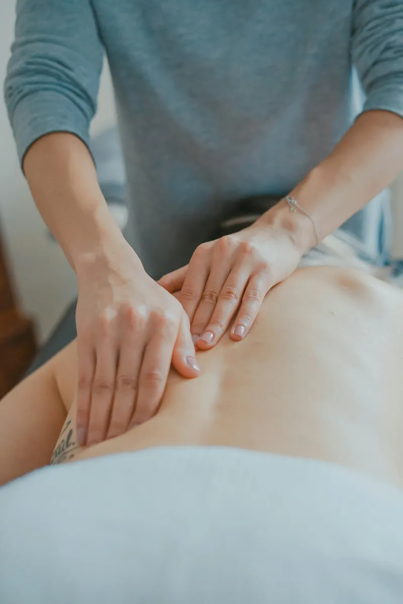 Client receiving a gentle therapy session